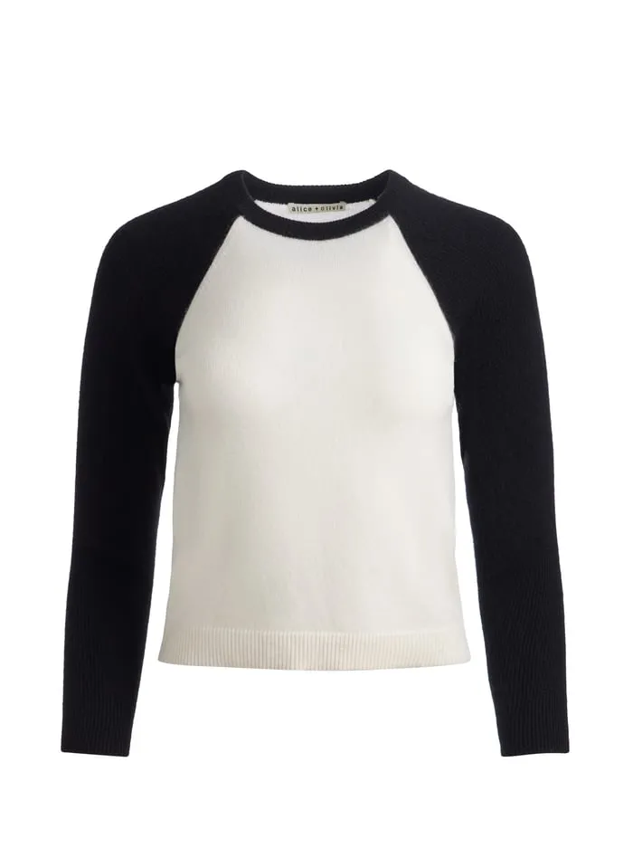 Sweaters Women Alice Olivia Amari Shrunken Raglan Ecrublack