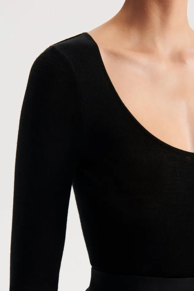 Sweaters Women Scanlan Theodore BABYWOOL SCOOP NECK Black All Sweaters Women Scanlan Theodore BABYWOOL SCOOP NECK Black All
