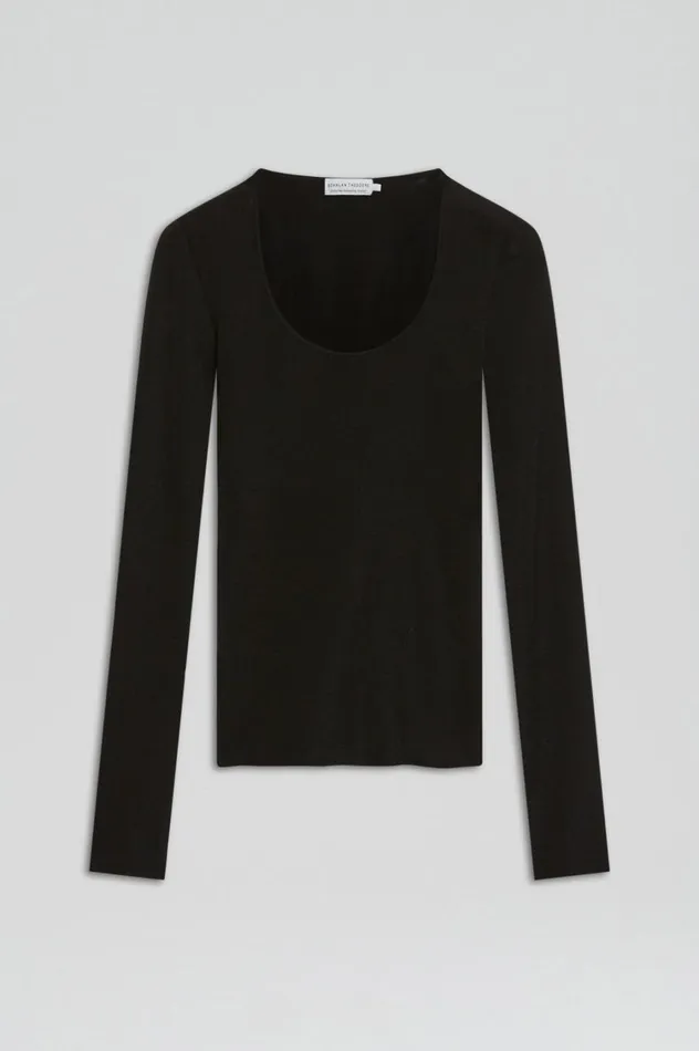 Sweaters Women Scanlan Theodore BABYWOOL SCOOP NECK Black All Sweaters Women Scanlan Theodore BABYWOOL SCOOP NECK Black All