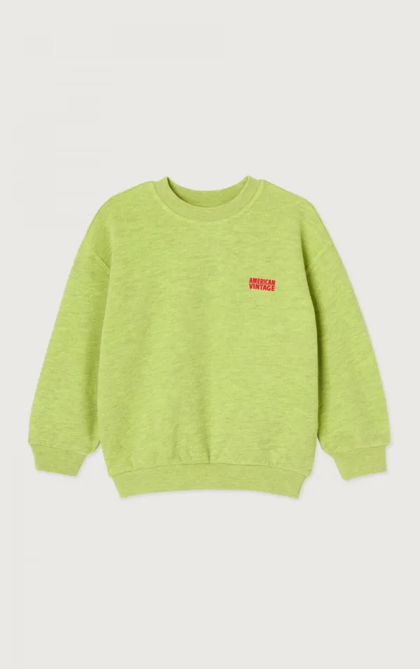 Sweatshirt Doven Overdyed Fluorescent Yellow Kids American Vintage Sweatshirts Sweatshirt Doven Overdyed Fluorescent Yellow Kids American Vintage Sweatshirts