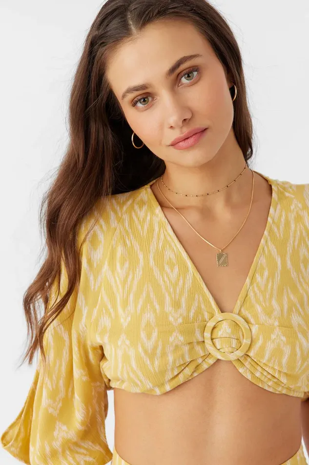 SYLAS ISABELLA IKAT CROP TOP Mimosa Women O039NEILL Clothing