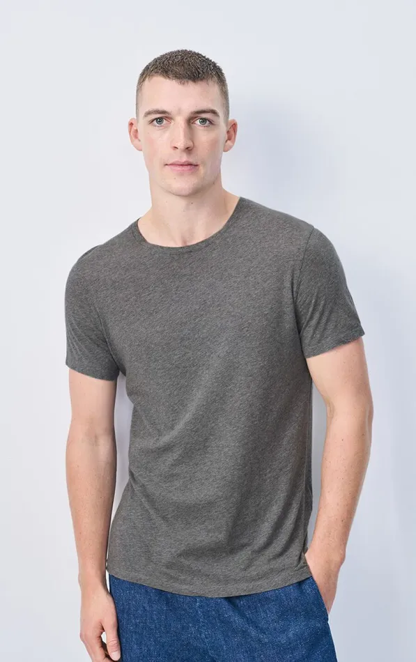 TShirt Decatur Heather Grey Men American Vintage Short Sleeve TShirts