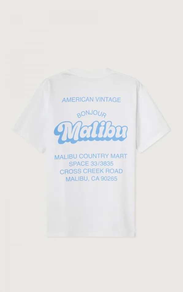 TShirt Fizvalley 034Bonjour Malibu034 White WomenMen American Vintage Short Sleeve TShirts TShirt Fizvalley 034Bonjour Malibu034 White WomenMen American Vintage Short Sleeve TShirts