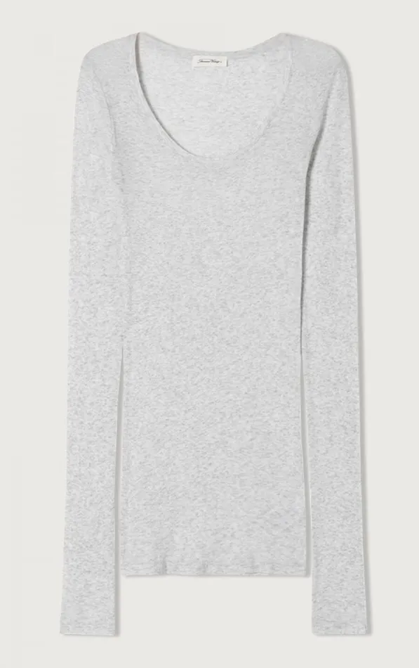 TShirt Massachusetts Heather Grey Women American Vintage Long Sleeve TShirts TShirt Massachusetts Heather Grey Women American Vintage Long Sleeve TShirts