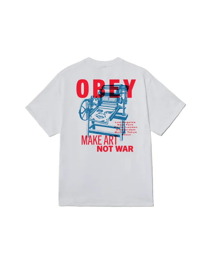 TSHIRTS OBEY Clothing Men PRINTING PRESS MAKE ART CLASSIC TSHIRT White