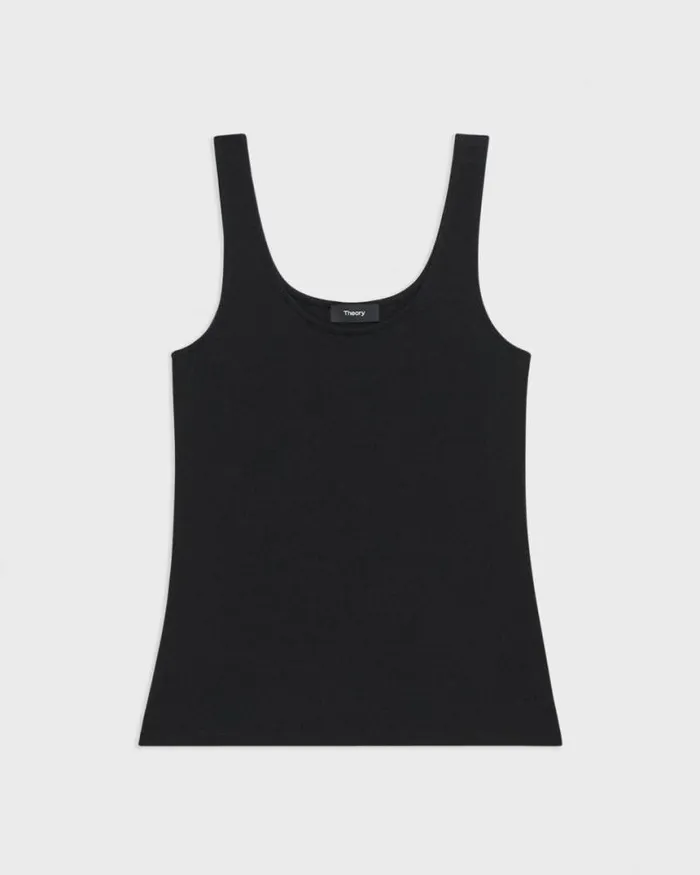 TShirts Tank Tops Women Theory Scoop Neck Tank Top In Rib Knit Viscose Black TShirts Tank Tops Women Theory Scoop Neck Tank Top In Rib Knit Viscose Black