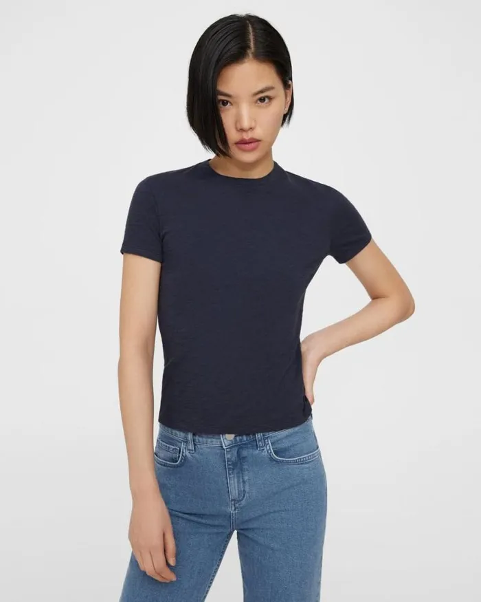 TShirts Tank Tops Women Theory Tiny Tee In Organic Slub Cotton Nocturne Navy
