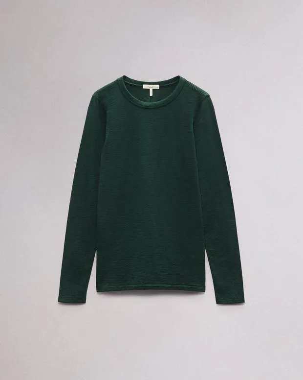 TShirts Women Rag and Bone Slub Long Sleeve Tee Dark Green