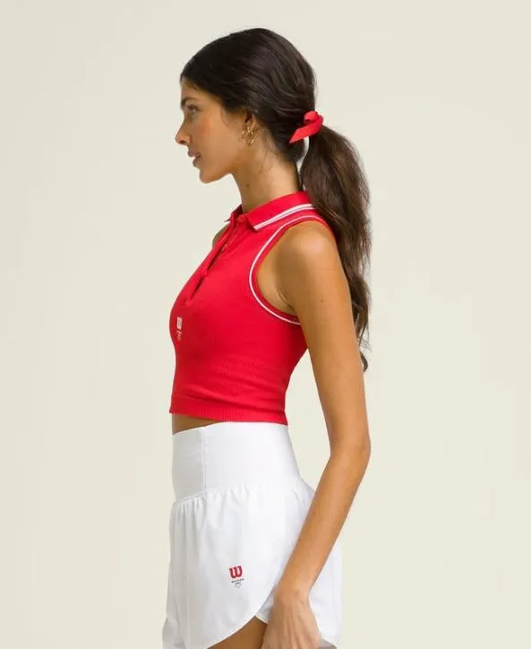 Tanks Women Wilson Topspin Seamless Polo Wilson Red Tanks Women Wilson Topspin Seamless Polo Wilson Red