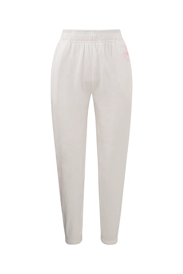 Tees and Fleece Women LoveShackFancy Malone Tennis Logo Sweatpant White