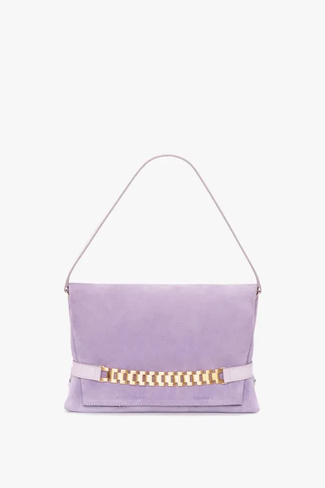 The Chain Pouch Women Victoria Beckham Chain Pouch With Strap In Lilac Suede