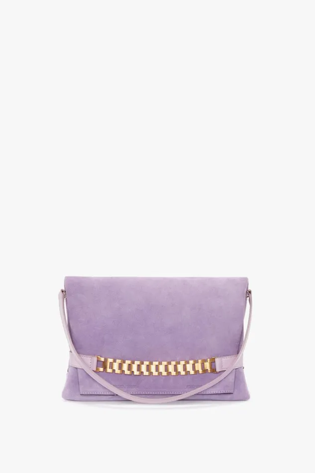 The Chain Pouch Women Victoria Beckham Chain Pouch With Strap In Lilac Suede