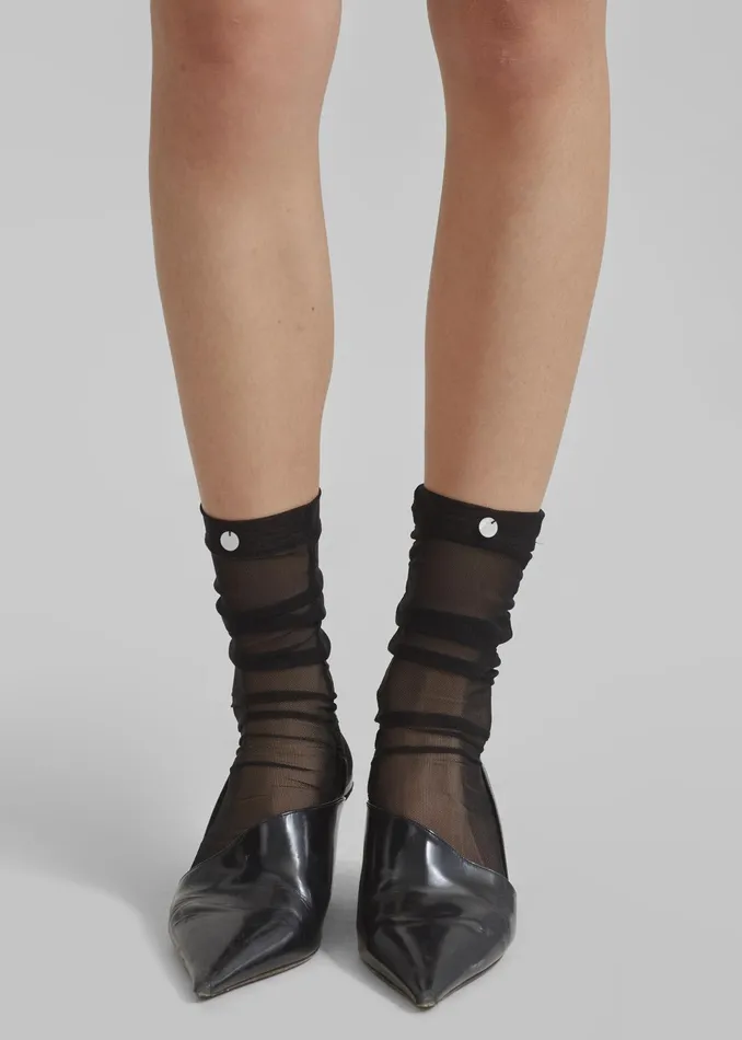 The Frankie Shop Aylin Sheer Socks 8211 Black 8211 Women