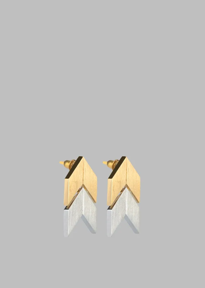 The Frankie Shop Bevza TwoColor Grains Earrings 8211 GoldSilver 8211 Women