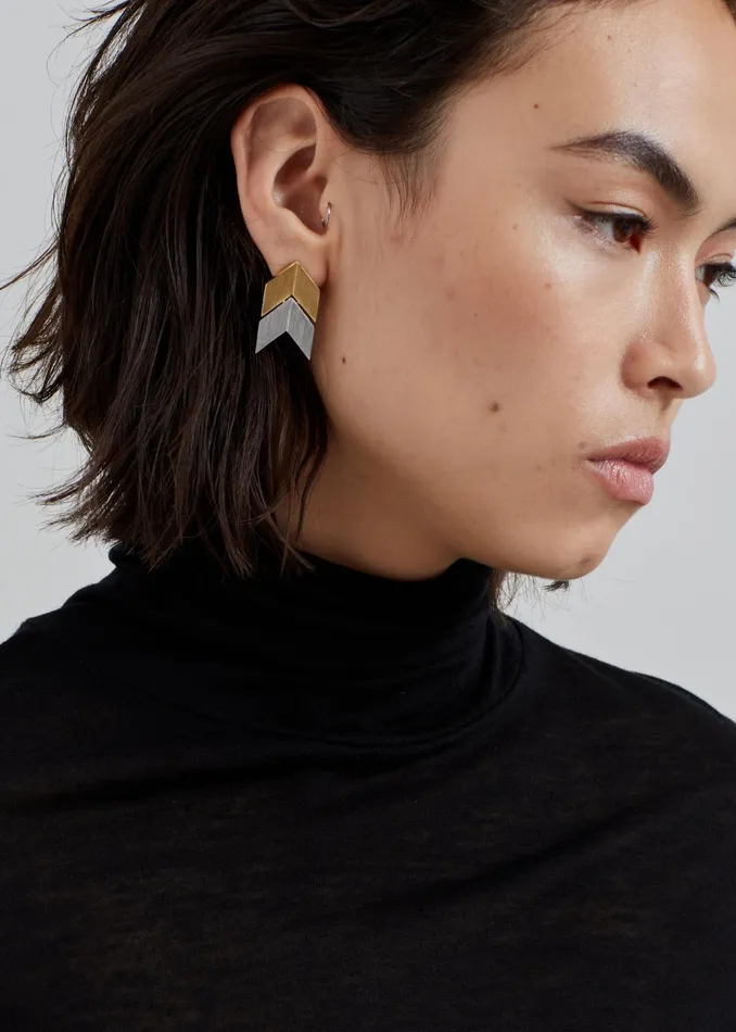The Frankie Shop Bevza TwoColor Grains Earrings 8211 GoldSilver 8211 Women