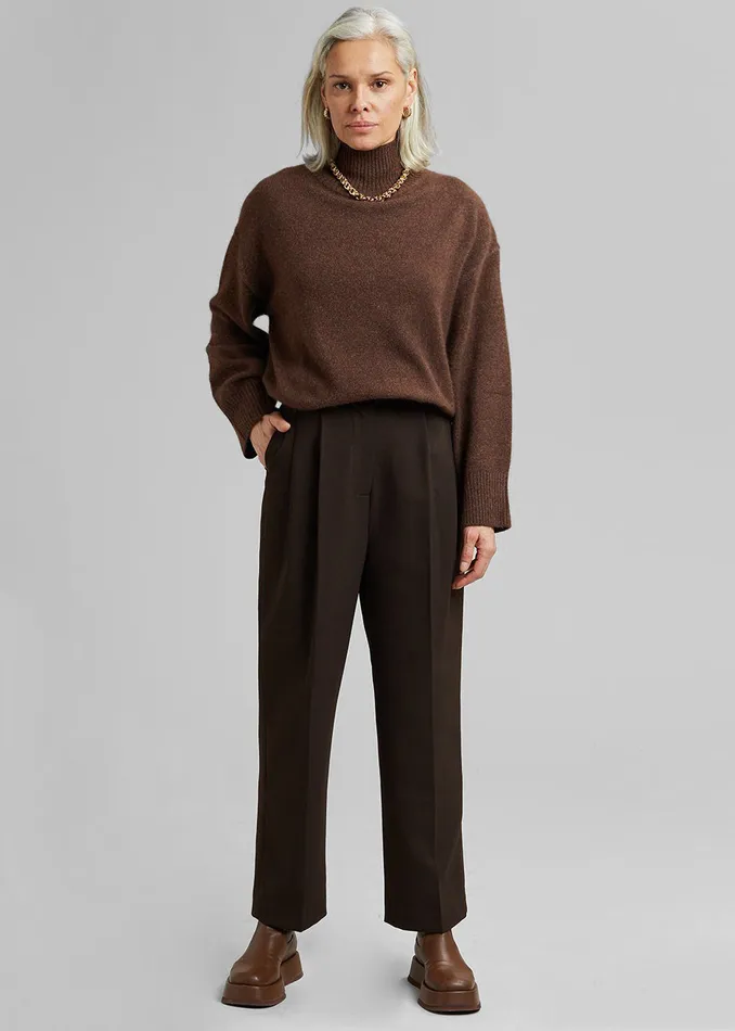 The Frankie Shop Bottoms Bea Suit Pants 8211 Dark Espresso 8211 Women