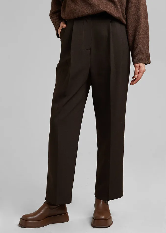 The Frankie Shop Bottoms Bea Suit Pants 8211 Dark Espresso 8211 Women