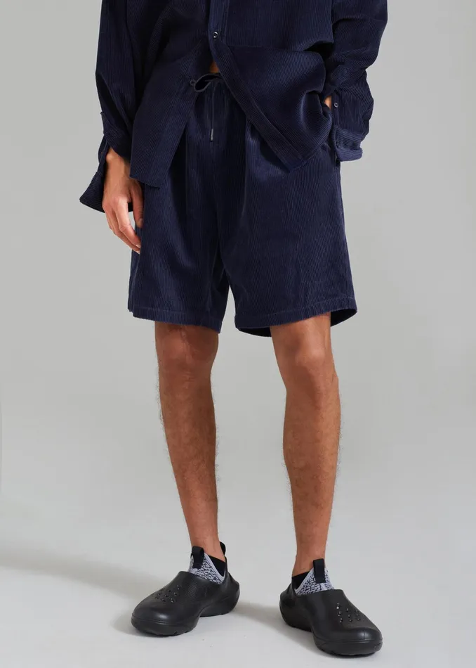 The Frankie Shop Bottoms Camden Corduroy Shorts 8211 Navy 8211 Men