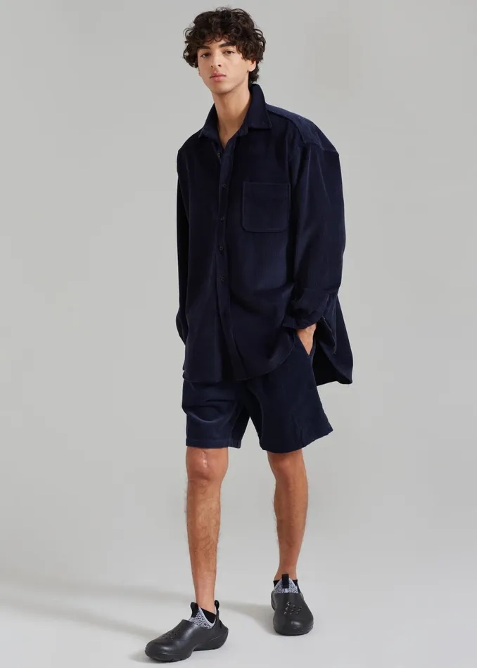 The Frankie Shop Bottoms Camden Corduroy Shorts 8211 Navy 8211 Men