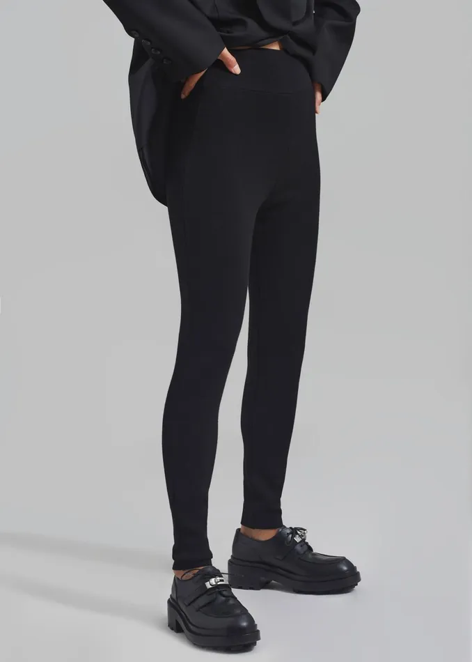 The Frankie Shop Bottoms Cara Knit Leggings 8211 Black 8211 Women