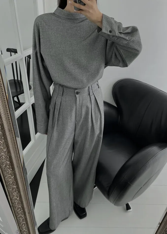 The Frankie Shop Bottoms Casey Pleated Trousers 8211 Grey 8211 Women