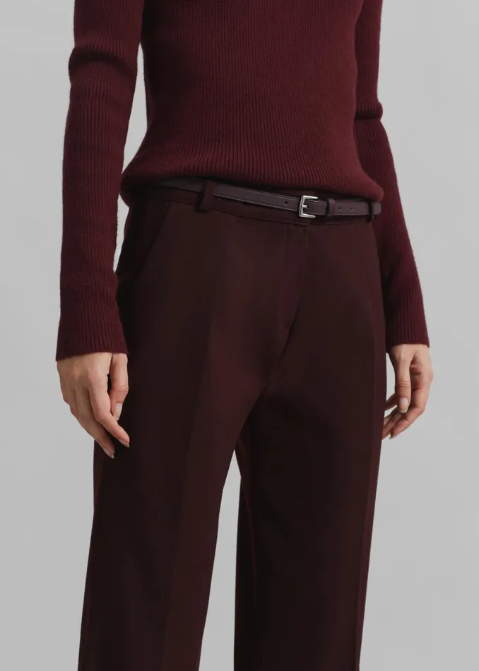 The Frankie Shop Bottoms Castel Bootcut Pants 8211 Burgundy 8211 Women