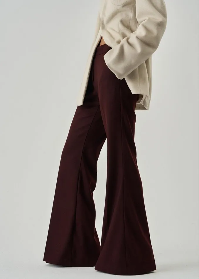 The Frankie Shop Bottoms Castel Bootcut Pants 8211 Burgundy 8211 Women