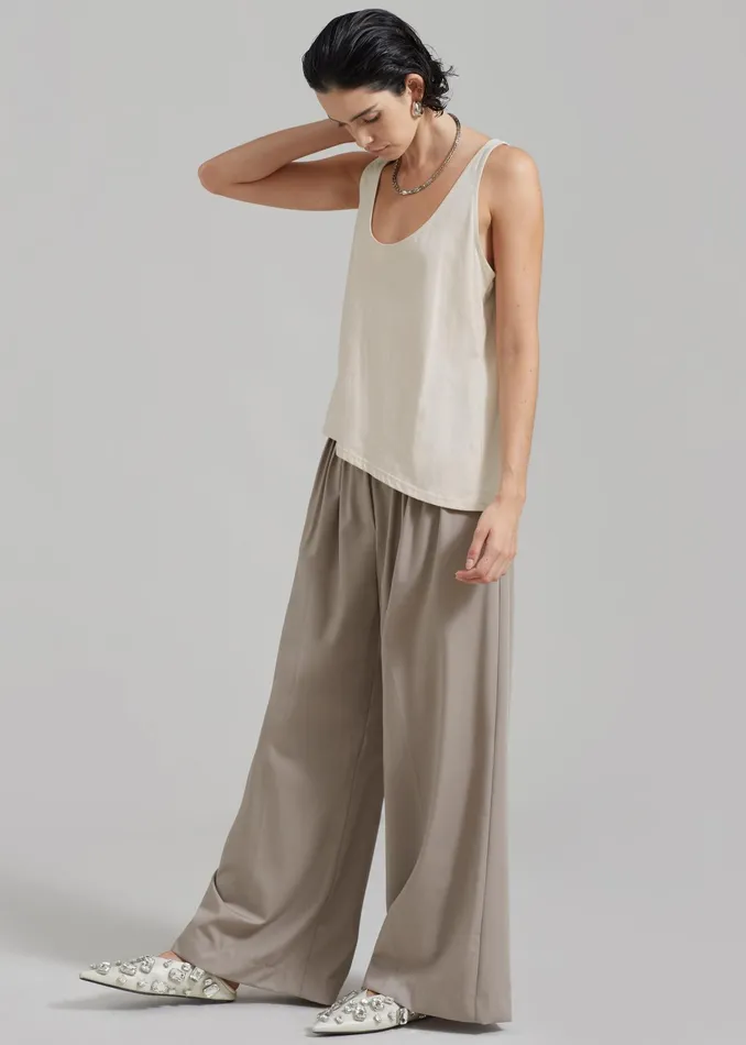 The Frankie Shop Bottoms Catalina Pleated Trousers 8211 Grey 8211 Women