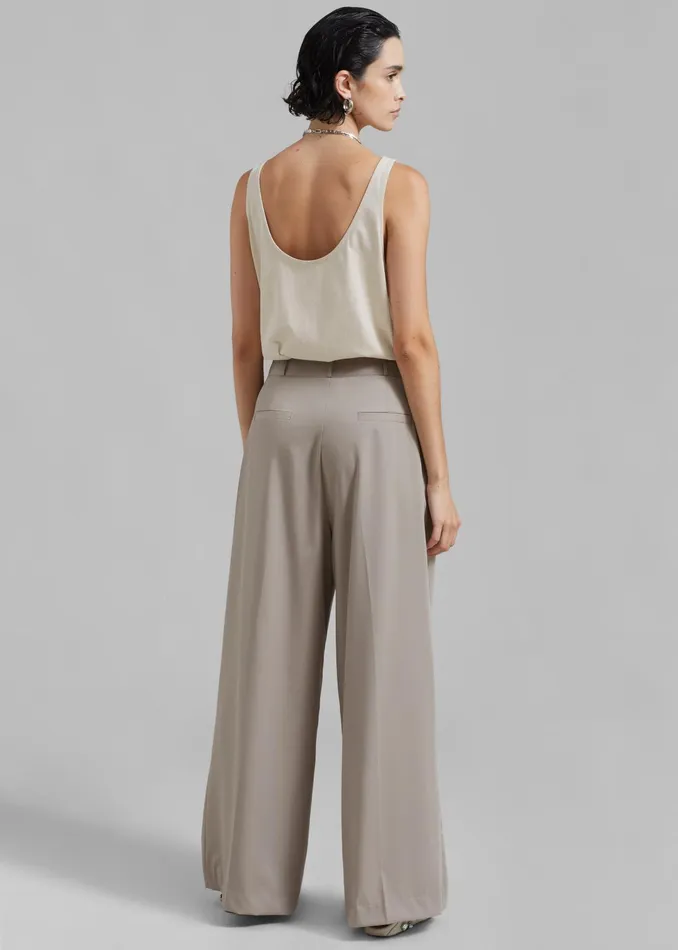 The Frankie Shop Bottoms Catalina Pleated Trousers 8211 Grey 8211 Women