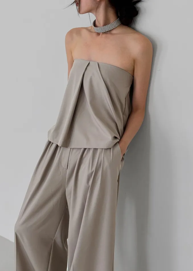 The Frankie Shop Bottoms Catalina Pleated Trousers 8211 Grey 8211 Women