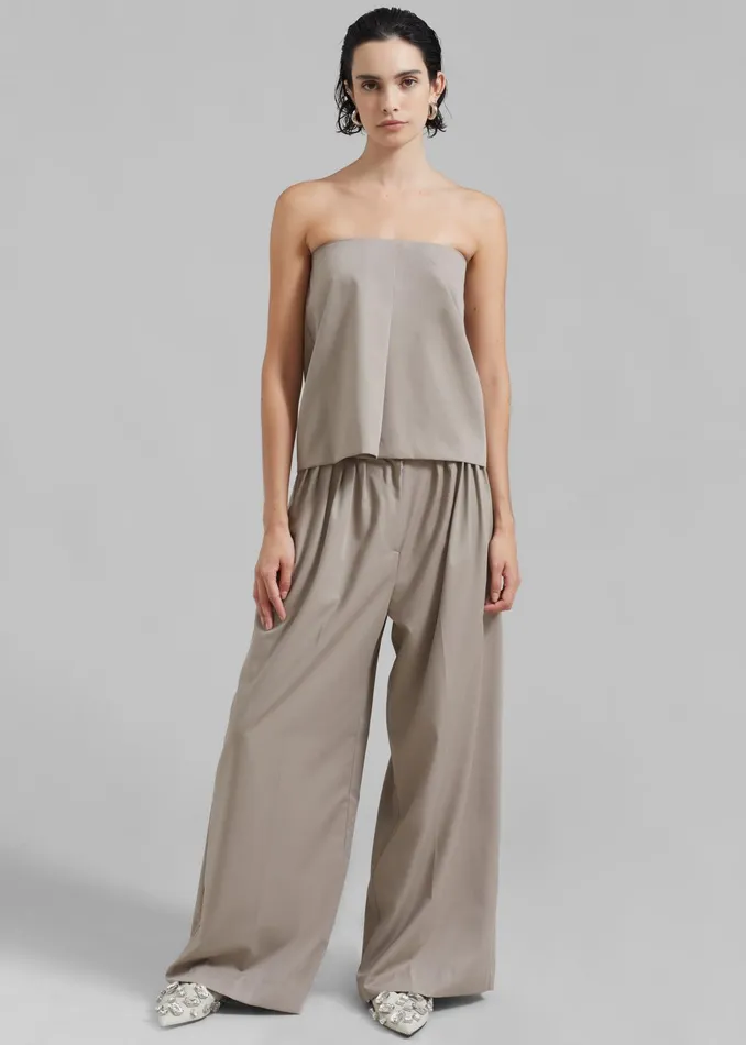 The Frankie Shop Bottoms Catalina Pleated Trousers 8211 Grey 8211 Women