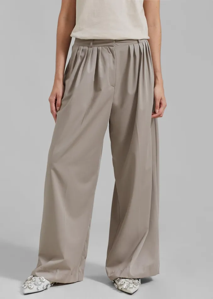 The Frankie Shop Bottoms Catalina Pleated Trousers 8211 Grey 8211 Women