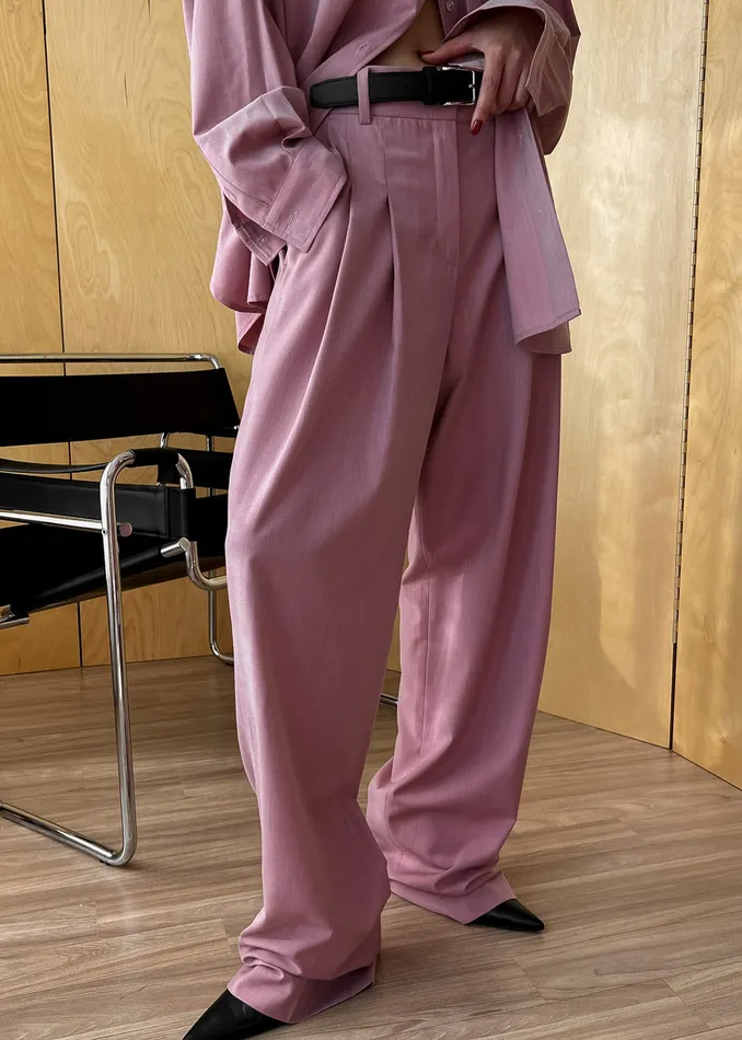 The Frankie Shop Bottoms Gelso Pleated Trousers 8211 Rose 8211 Women