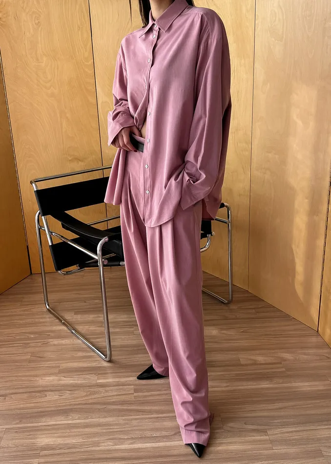 The Frankie Shop Bottoms Gelso Pleated Trousers 8211 Rose 8211 Women
