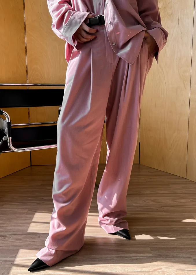 The Frankie Shop Bottoms Gelso Pleated Trousers 8211 Rose 8211 Women