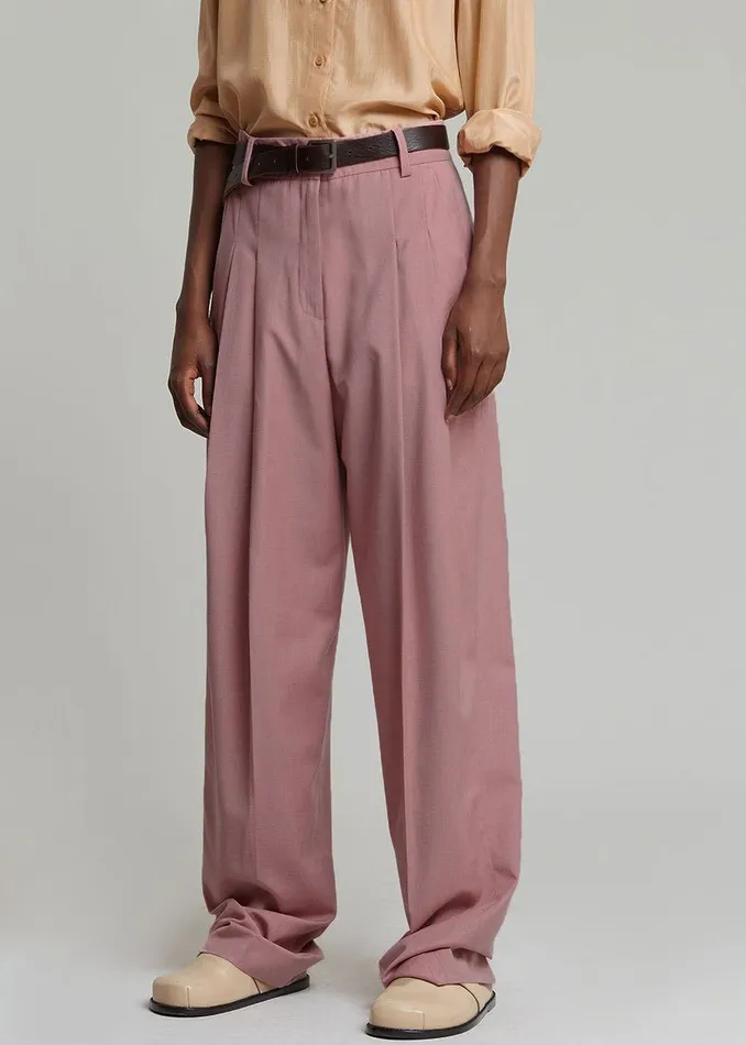 The Frankie Shop Bottoms Gelso Pleated Trousers 8211 Rose 8211 Women
