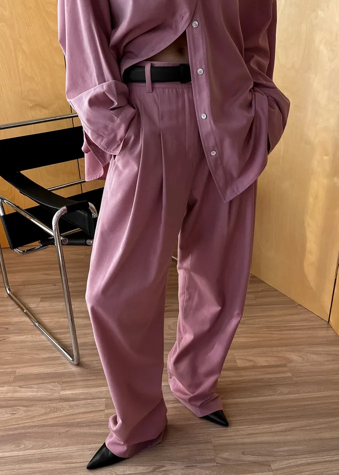 The Frankie Shop Bottoms Gelso Pleated Trousers 8211 Rose 8211 Women
