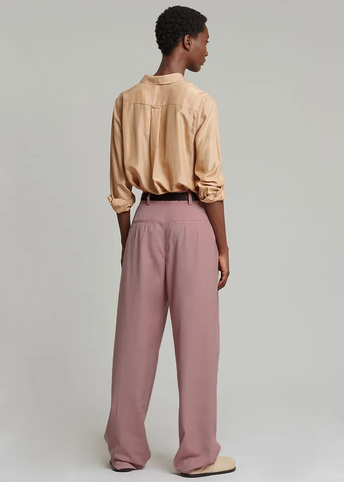 The Frankie Shop Bottoms Gelso Pleated Trousers 8211 Rose 8211 Women