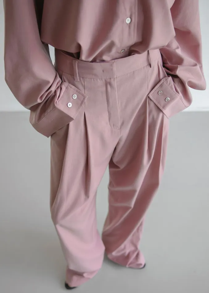 The Frankie Shop Bottoms Gelso Pleated Trousers 8211 Rose 8211 Women