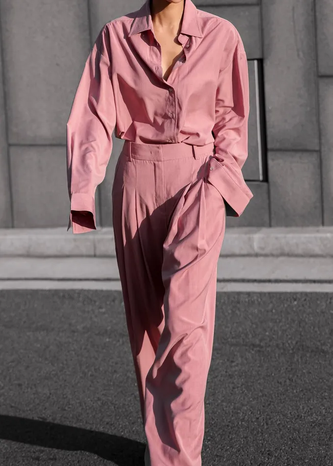 The Frankie Shop Bottoms Gelso Pleated Trousers 8211 Rose 8211 Women