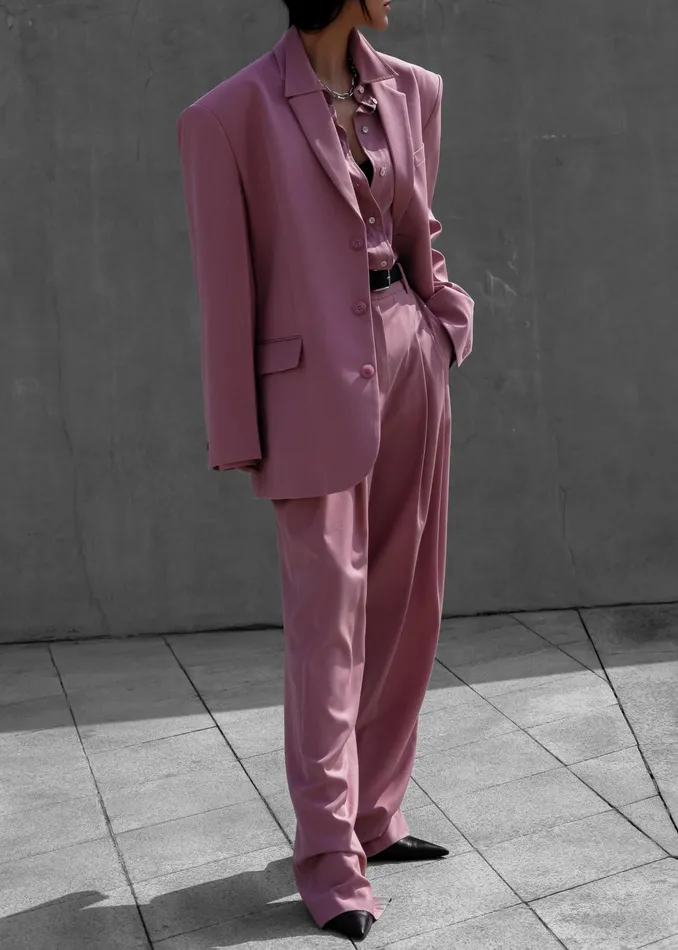 The Frankie Shop Bottoms Gelso Pleated Trousers 8211 Rose 8211 Women