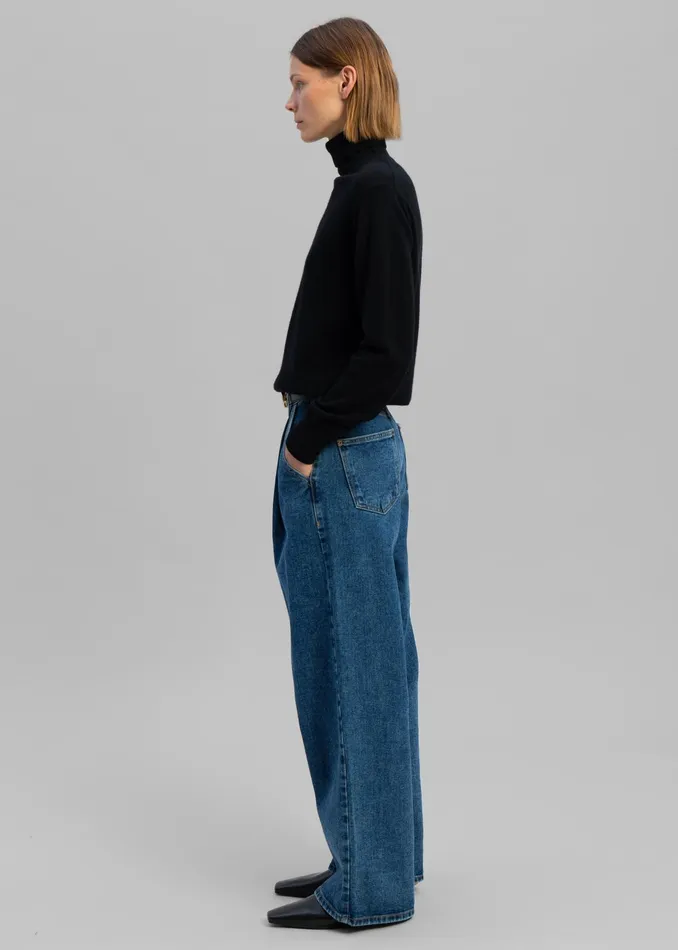 The Frankie Shop Bottoms Isabella Denim Pants 8211 Medium Wash 8211 Women