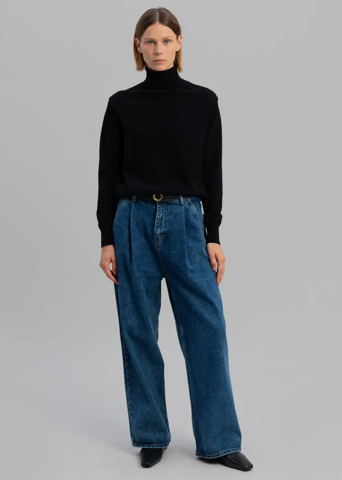 The Frankie Shop Bottoms Isabella Denim Pants 8211 Medium Wash 8211 Women