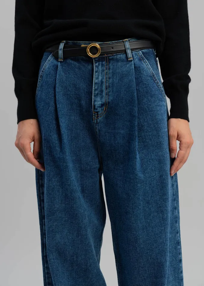 The Frankie Shop Bottoms Isabella Denim Pants 8211 Medium Wash 8211 Women