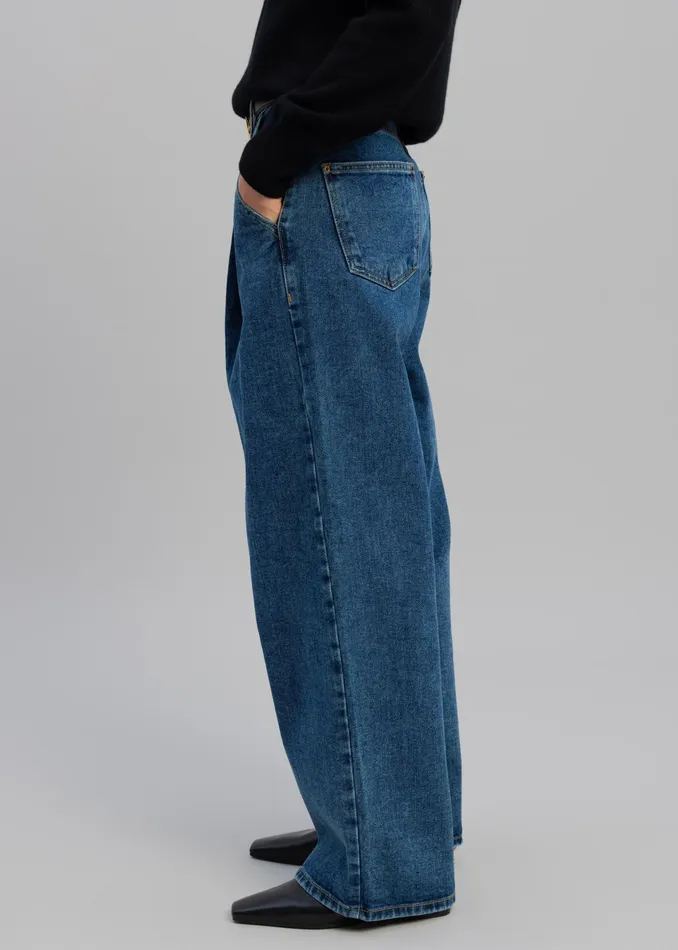 The Frankie Shop Bottoms Isabella Denim Pants 8211 Medium Wash 8211 Women