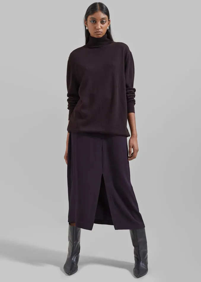 The Frankie Shop Bottoms Judy Midi Skirt 8211 Dark Plum 8211 Women