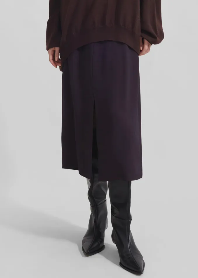 The Frankie Shop Bottoms Judy Midi Skirt 8211 Dark Plum 8211 Women