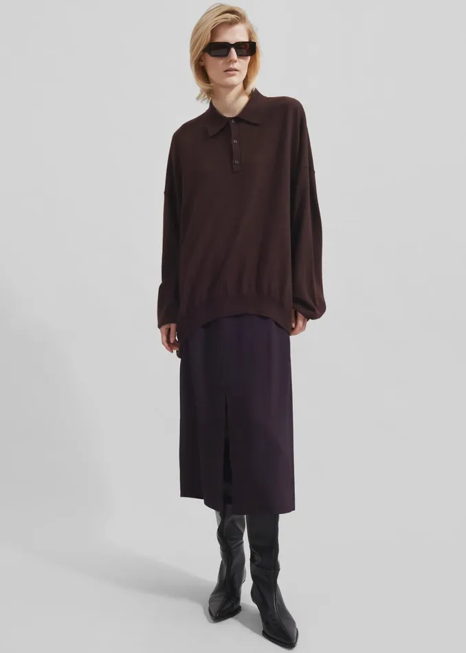 The Frankie Shop Bottoms Judy Midi Skirt 8211 Dark Plum 8211 Women