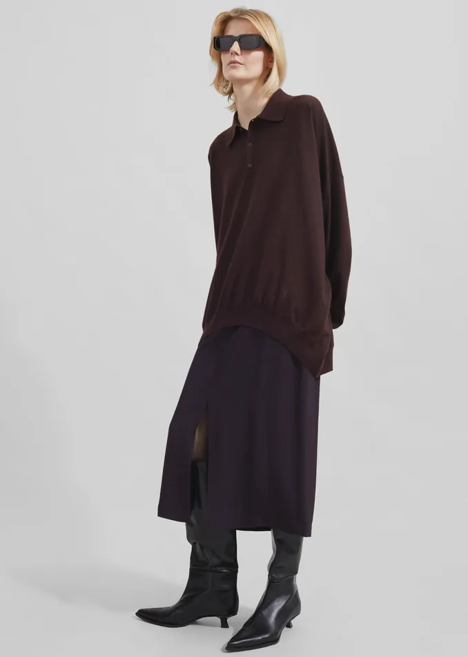 The Frankie Shop Bottoms Judy Midi Skirt 8211 Dark Plum 8211 Women