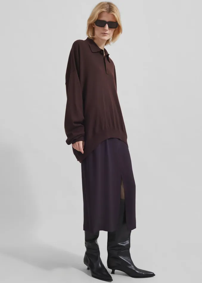 The Frankie Shop Bottoms Judy Midi Skirt 8211 Dark Plum 8211 Women
